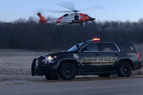 Sheriff vehicle and helicopter 